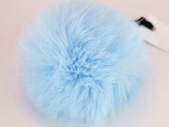 Помпон из меха кролика, окрашенный Нежно Голубой, 1 шт Помпон из меха кролика, окрашенный Нежно Голубой, 1 шт