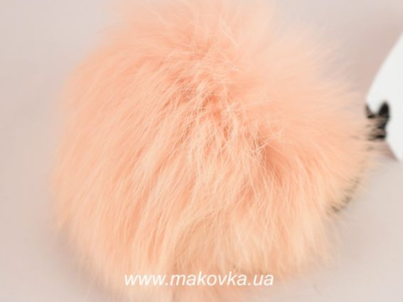 Помпон из меха кролика, окрашенный Персиковый, 1 шт Помпон из меха кролика, окрашенный Персиковый, 1 шт