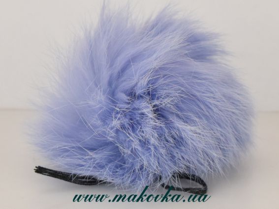 Помпон из меха кролика, окрашенный Голубой, 1 шт Помпон из меха кролика, окрашенный Голубой, 1 шт