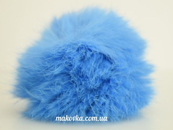 Помпон из меха кролика, окрашенный Светло-синий, 1 шт Помпон из меха кролика, окрашенный Светло-синий, 1 шт