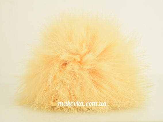 Помпон из меха кролика, окрашенный Бледно-абрикосовый, 1 шт Помпон из меха кролика, окрашенный Бледно-абрикосовый, 1 шт