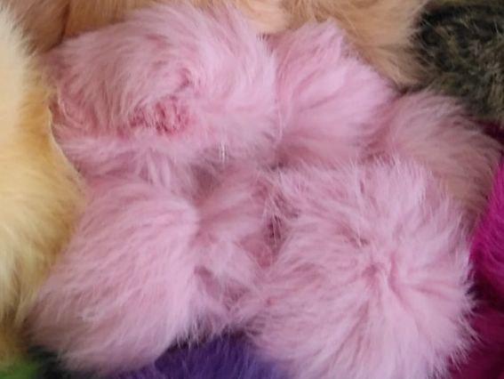 Помпон из меха кролика, окрашенный Розово-сиреневый, 1 шт Помпон из меха кролика, окрашенный Розово-сиреневый, 1 шт