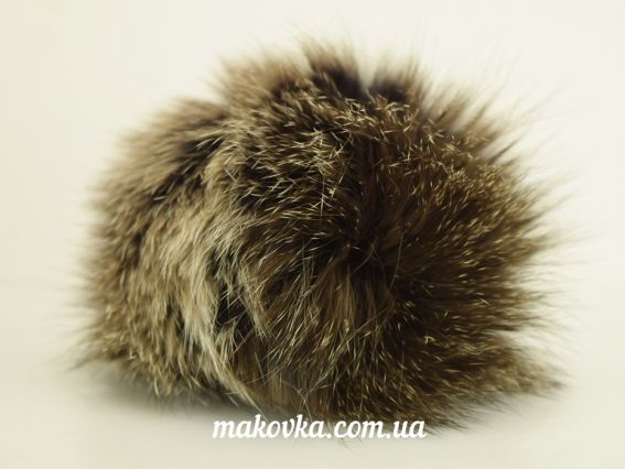 Помпон из меха кролика, окрашенный Коричневый двух-цветный, 1 шт Помпон из меха кролика, окрашенный Коричневый двух-цветный, 1 шт