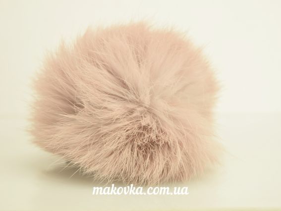 Помпон из меха кролика, окрашенный Розово-кофейный, 1 шт Помпон из меха кролика, окрашенный Розово-кофейный, 1 шт