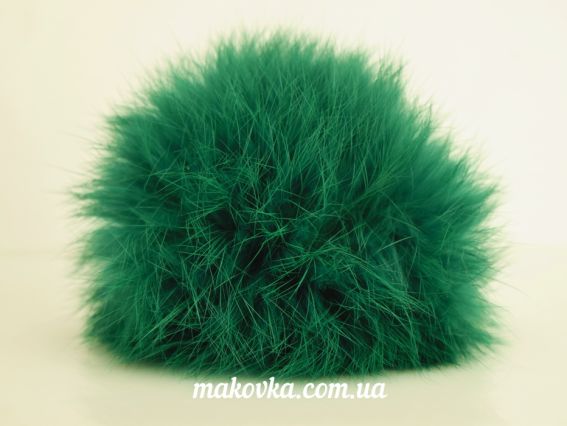 Помпон из меха кролика, окрашенный Темно-зеленый, 1 шт Помпон из меха кролика, окрашенный Темно-зеленый, 1 шт