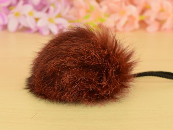 Помпон из меха кролика, окрашенный Терракотовый, 1 шт Помпон из меха кролика, окрашенный Терракотовый, 1 шт