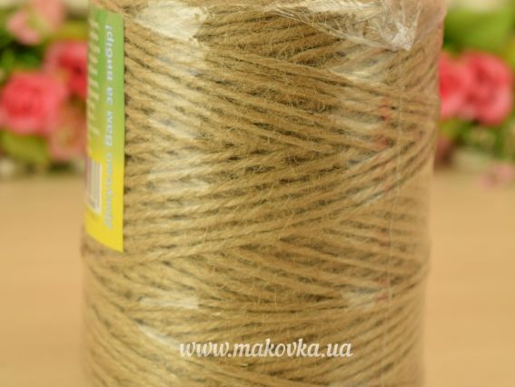 Шпагат джутовий трьохнітковій, 150 м бобіна, товщина 1,4 мм Радосвіт