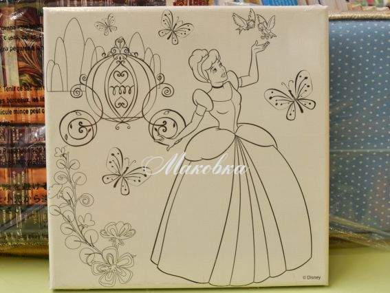 Холст с контуром Золушка 25х25см 953205 Холст с контуром Золушка 25х25см 953205