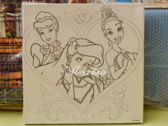 Холст с контуром Принцесса 25х25см 953261 Холст с контуром Принцесса 25х25см 953261