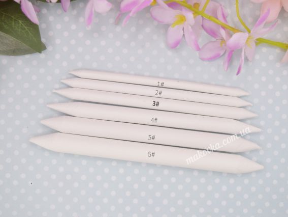 Растушевка бумажная для графических материалов, набор №№1-6, белая