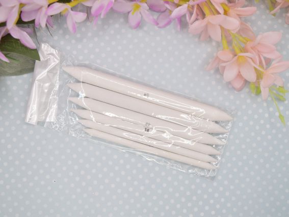 Набір паперових паличок для розтушовування, естомп, 6 шт номери від 1 до 6, білі