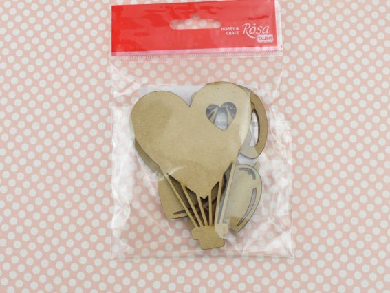 Набір заготовок для декорування Love 3шт., МДФ, ROSA Talent 4021402