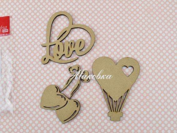 Набір заготовок Love 3шт., ROSA Talent 4021402 Набір заготовок Love 3шт., ROSA Talent 4021402