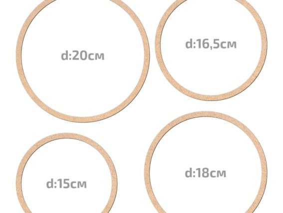 Набір заготовок для декорування Ловці снів, МДФ, ДВП 4шт , ROSA Talent N00001516 