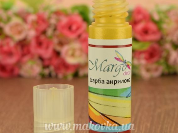 Краска акриловая металлик Золото барокко 13036, с дозатором, 20 мл  Margo 0073036 Краска акриловая металлик Золото барокко 13036, с дозатором, 20 мл  Margo 0073036