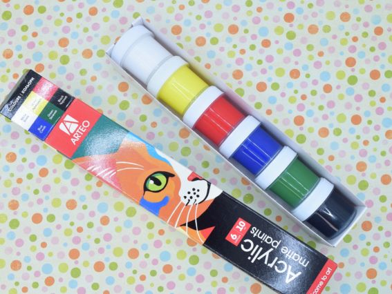 Набір акрилових фарб ColorСat 6 кольорів по 10мл, Arteo 322112007 матові Набір акрилових фарб ColorСat 6 кольорів по 10мл, Arteo 322112007 матові