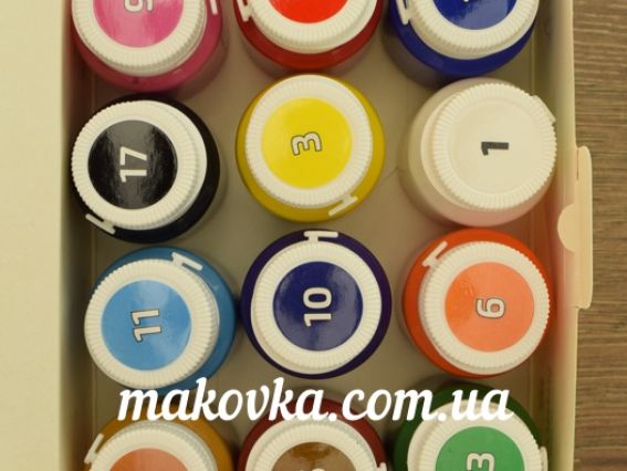 Матові акрилові фарби для декору, набір 12 кольорів по 20мл, Rosa Talent 90747129