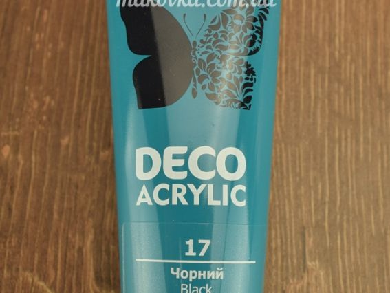 Акрилова фарба для декору матова, 75 мл, колір Чорний (17), ROSA TALENT 322217