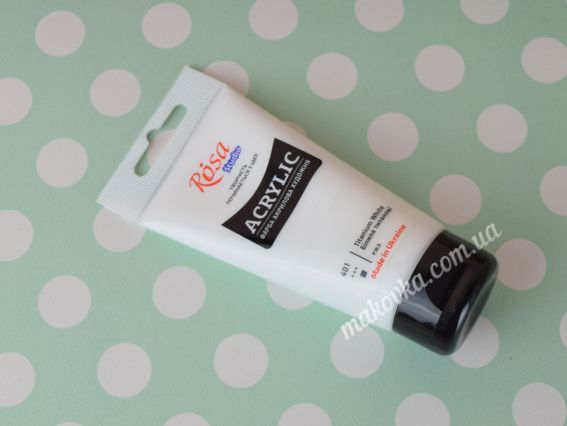 Фарба акрилова, 32241401 Білила титанові, 75 мл, ROSA Studio