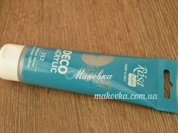 Фарба акрилова металік №352 Античне Срібло 75 мл, ROSA TALENT 322152