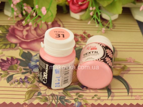 Фарба акрилова для тканин Персикова (31), 20мл, ROSA TALENT 263431