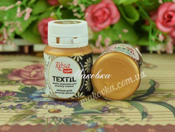 Фарба для розпису тканини акрилова №51 Античне золото 20мл, Rosa TALENT 263503 Фарба для розпису тканини акрилова №51 Античне золото 20мл, Rosa TALENT 263503