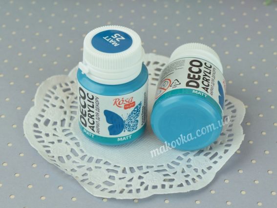 Акрилова фарба для декору матова №25 Лазурний темний, 20 мл, ROSA Talent 20025