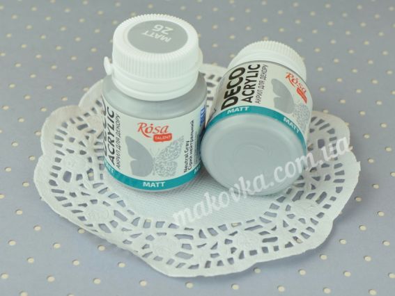 Акрилова фарба для декору матова №26 Сірий нейтральний , 20 мл, ROSA Talent 20026
