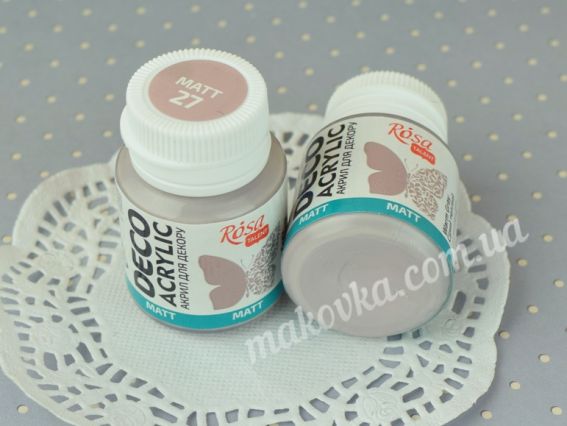 Акрилова фарба для декору матова №27 Сірий теплий , 20 мл, ROSA Talent 20027