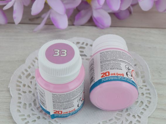 Акрилова фарба для декору матова, колір №33 Рожевий світлий, 20 мл, ROSA Talent 20033