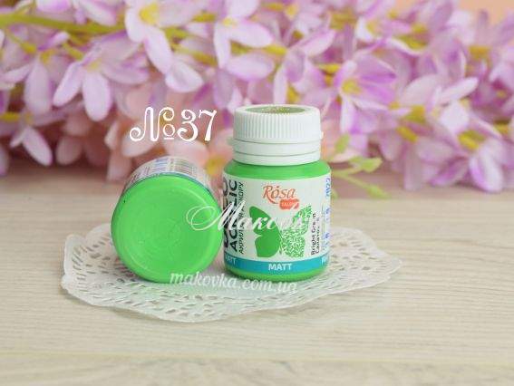 Акрил для декора матовый №37 Салатовый, 20 мл, ROSA Talent 20037