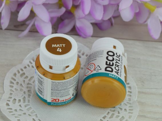 Акриловая краска для декора матовая, цвет №04 Золотисто-охряный, 20 мл, ROSA Talent 20004