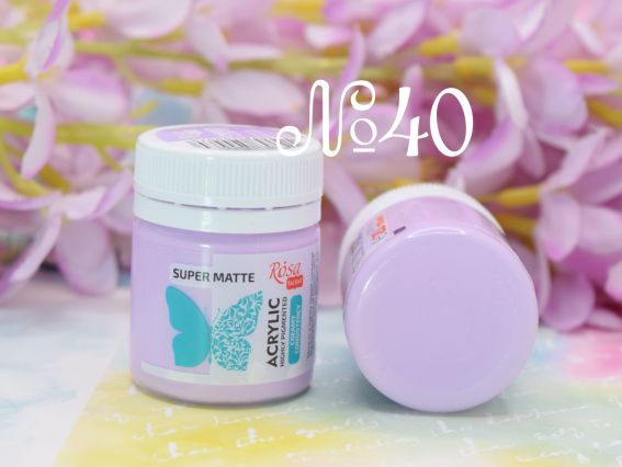 Акрил для декору матовий №40 Ліловий, 20 мл, ROSA 