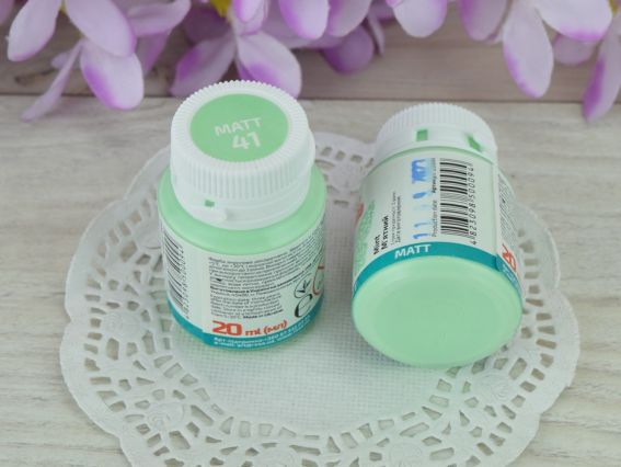 Акрилова фарба для декору матова, колір №41 М'ятний, 20 мл, ROSA Talent 20041