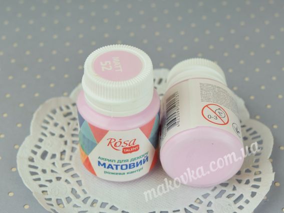 Акриловая краска для декора матовая №52 Розовая кантри, 20 мл, ROSA Talent 20052