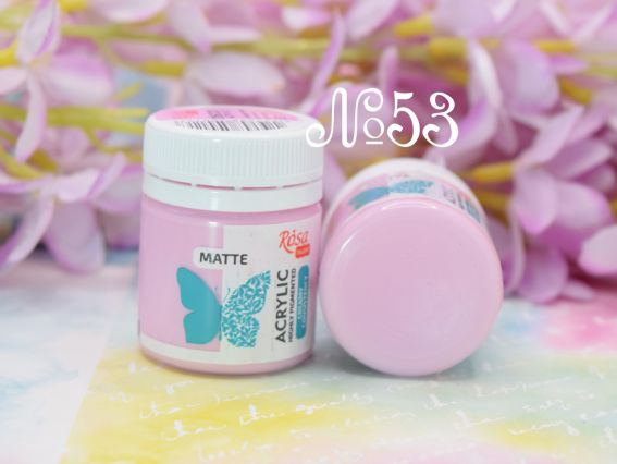 Акрил для декору матовий 53, Рожева вінтаж, 20 мл, ROSA 