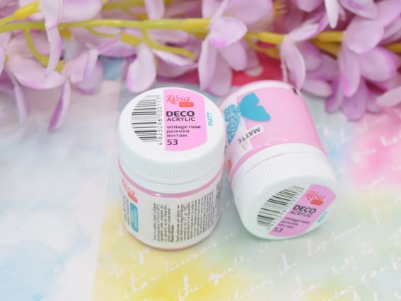 Акрилова фарба для декору матова, колір 53, Рожева вінтаж, 20 мл, ROSA 20053
