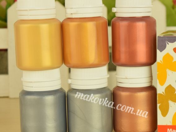 Краски акриловые металлик 6 цветов по 20 мл, ROSA Talent 90747259