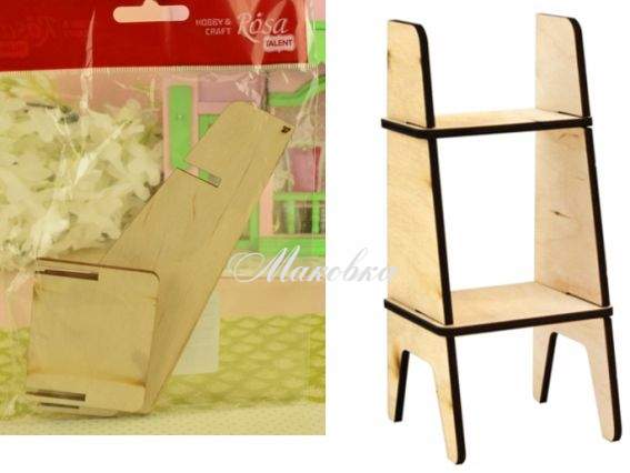 Кукольная мебель, Этажерка пристенная 1, модерн, заготовка из фанеры, ROSA TALENT 287420