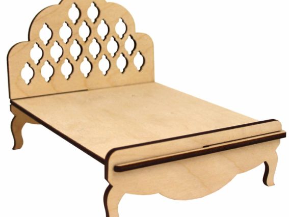 Заготовка Лялькові меблі, Ліжко 2, класік, фанера, 11,2х13,6х10см, ROSA TALENT  287431