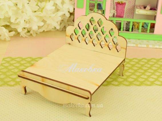Меблі для ляльок, Ліжко 2, Класик, заготовка з фанери, ROSA TALENT 287431 Меблі для ляльок, Ліжко 2, Класик, заготовка з фанери, ROSA TALENT 287431