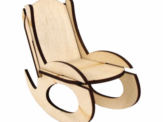 Заготовка Лялькові меблі, Крісло качалка 1, фанера, 6х10,1х9см, ROSA TALENT 287436