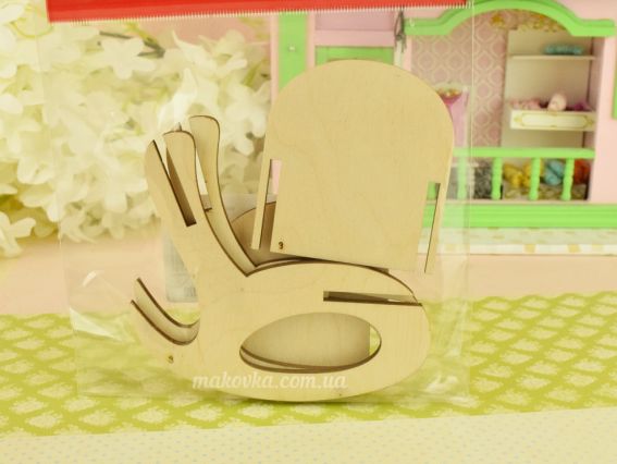 Заготовка Лялькові меблі, Крісло качалка 1, фанера, 6х10,1х9см, ROSA TALENT 287436