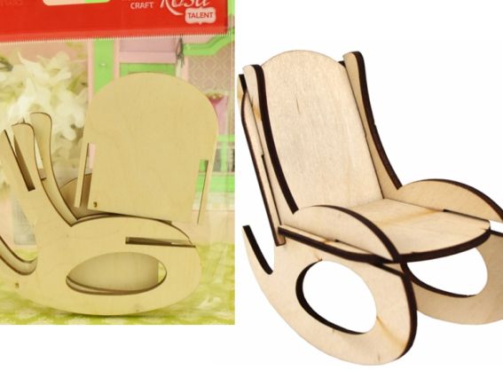 Лялькові меблі, Крісло гойдалка 1, модерн, заготовка з фанери, ROSA TALENT 287436 Лялькові меблі, Крісло гойдалка 1, модерн, заготовка з фанери, ROSA TALENT 287436
