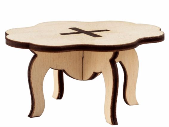 Заготовка 287437 ROSA TALENT Лялькові меблі, Стіл журнальний 2, класік, фанера, 8х6,5х4см