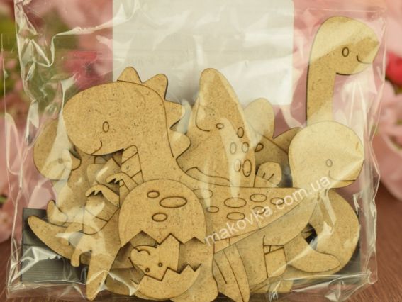 Набір заготовок для декорування Динозаври, ДВП,  7 шт, ROSA TALENT  289030