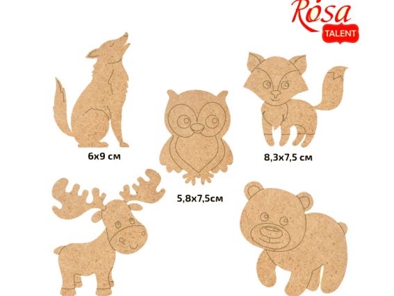 Набір заготовок Лісові звірі 2, 5 шт, з магнітною стрічкою ROSA Talent 289034 Набір заготовок Лісові звірі 2, 5 шт, з магнітною стрічкою ROSA Talent 289034