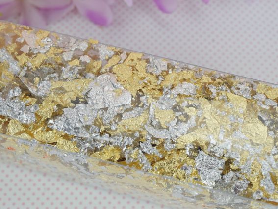 DK25218 Поталь в пластівцях, мікс Золото-Срібло, 1г, 