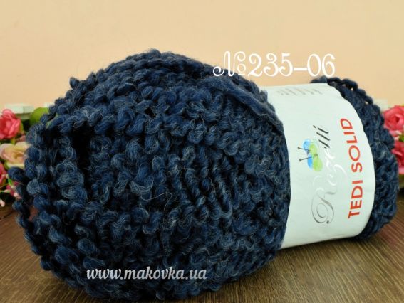 TEDI SOLID Rozetti пряжа букле 235-06 темно-синий