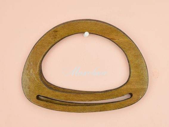 Ручки для сумки Полуовал с прорезью, фанера 4мм, 19,5х14,5см, коричневые, 1 пара Ручки для сумки Полуовал с прорезью, фанера 4мм, 19,5х14,5см, коричневые, 1 пара